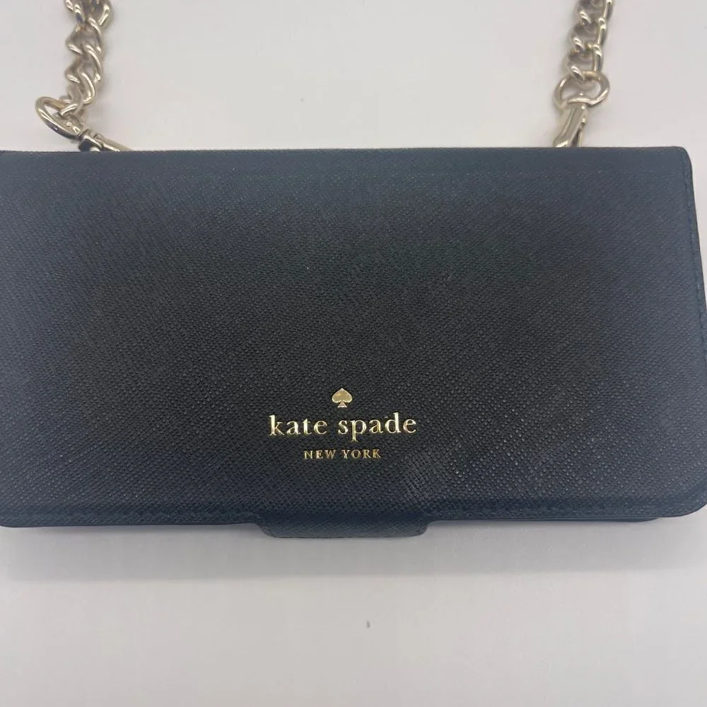 Kate Spade Saffiano Leather iPhone X Crossbody Wallet – Black